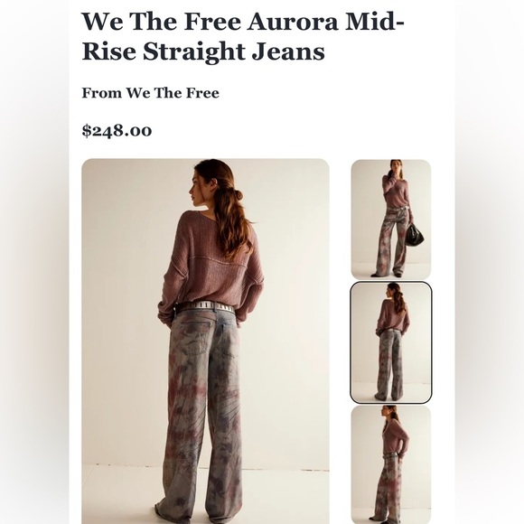 Free People Aurora Mid-Rise Straight Leg Jeans Size 31 NWT - Picture 6 of 17